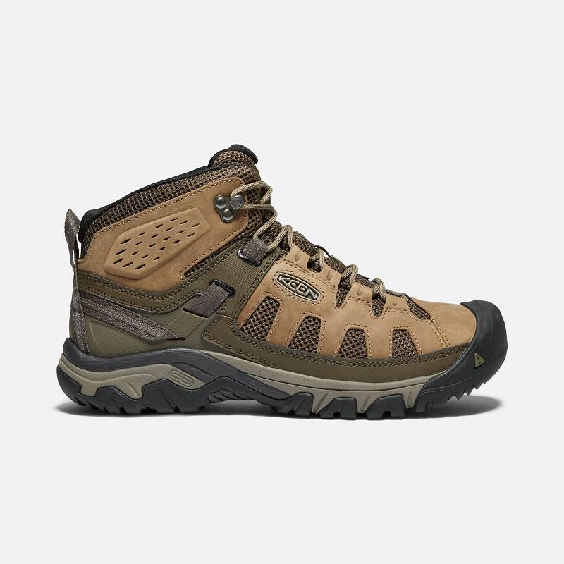 Keen Targhee Vent Mid Wanderstiefel Herren DE-25367 Olivia/Bungee Cord - Keen Herrenschuhe Braun